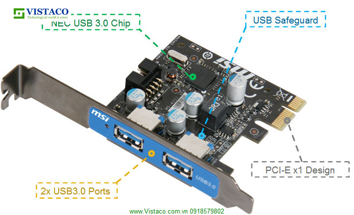 Card PCI Ex 1.0 to USB 3.0